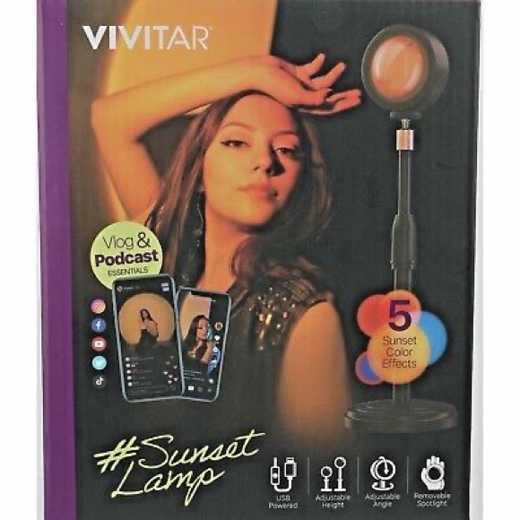 New In Box Vivitar Sunset Lamp w/ 5 Sunset Color Effects Light - USB Powered - Picture 2 of 8